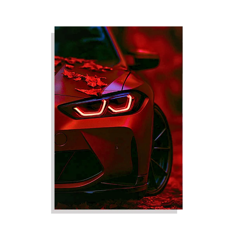 Djane Studio Neon Wall Frame | Acrylic Neon Car Frame for Living Room, Bedroom, Office & Gaming Room | Modern Home Décor | Pack of 1 | Size 12x18 Inch